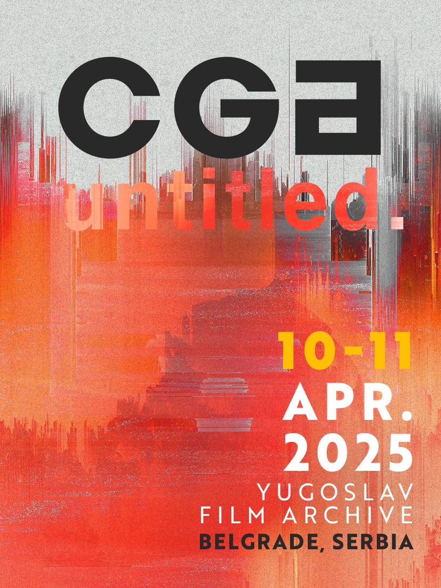 Official CGA Belgrade 2025 Untitled conference poster, 10-11 April at the Yugoslav Film Archive